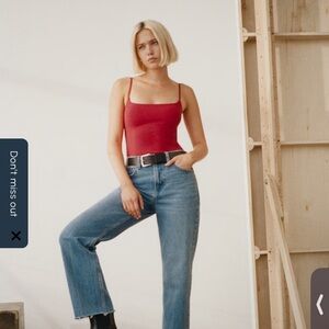 Abercrombie & Fitch Blue 90s high rise Straight Leg Jeans